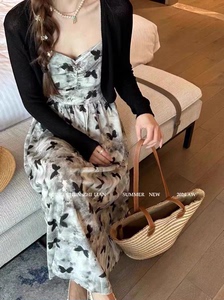 FN法式夏季新款初恋吊带小白裙收腰又甜又辣仙女连衣裙子度假风