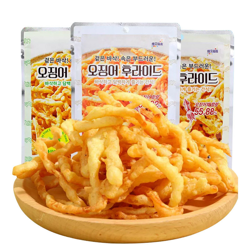 维艾福缔油炸鱿鱼丝30g袋鱿鱼条下酒菜零食啤酒海味海鲜蒜香味