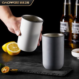 北欧风啤酒杯不锈钢304杯子ins果汁杯防摔杯子随手杯咖啡冷饮杯