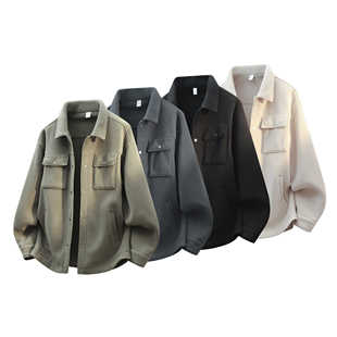 秋冬上新翻领百搭厚实翻领大口袋户外风摇粒绒男生情侣外套2519