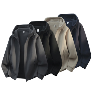 美立森春秋3D裁剪摇粒绒上衣连帽国潮百搭男女同款 运动外套2368