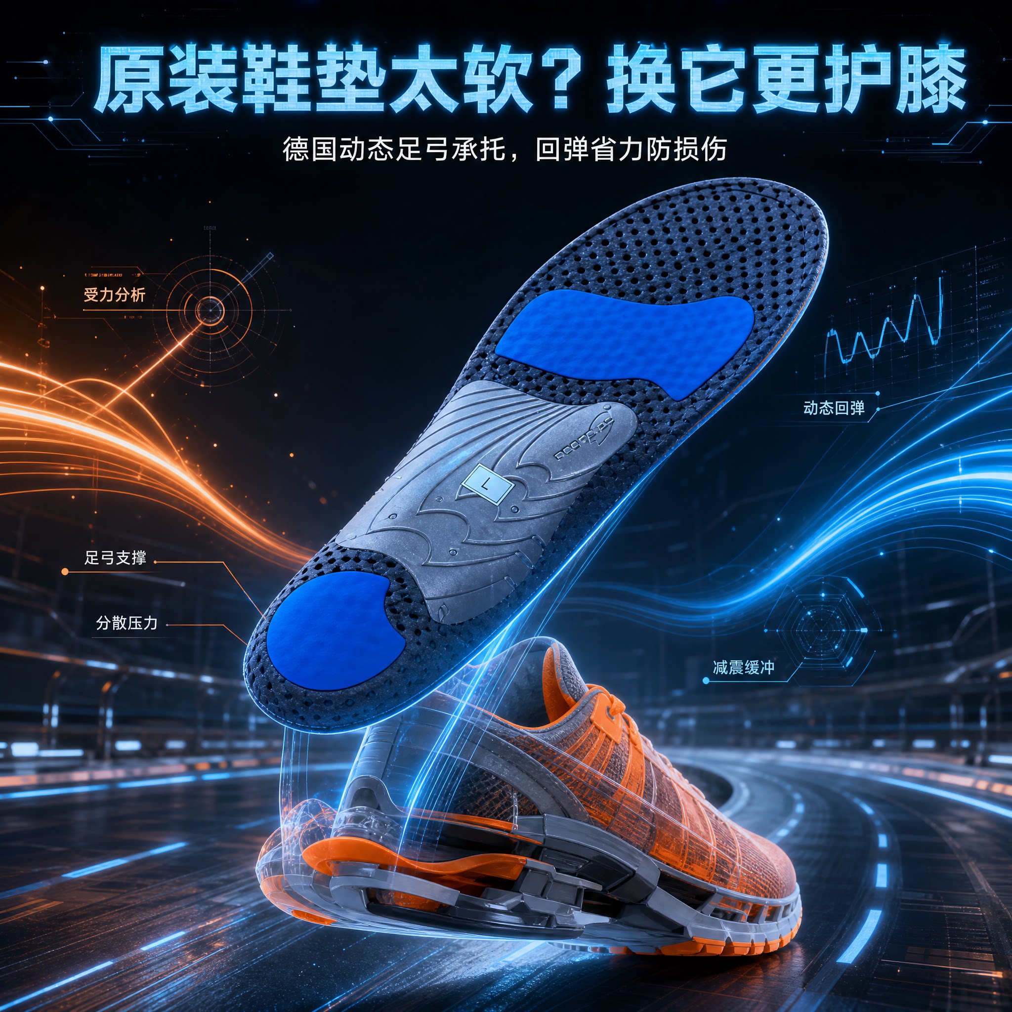 FOOTDISC足底筋膜炎专用矫正鞋垫足弓垫功能矫形足跟脚底全掌