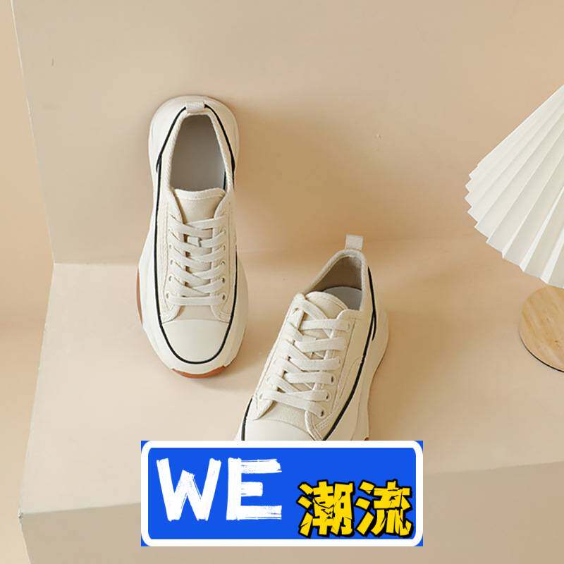 瑞安市大虎帆布鞋女厚底阿甘鞋小香风女鞋子新款春秋休闲运动小白