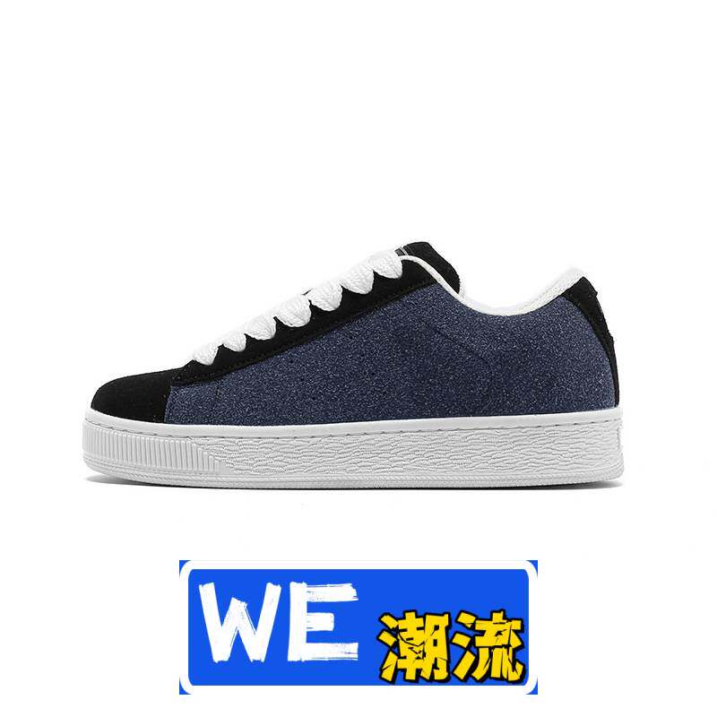 晋江雅望鞋服定 制男款厚底面包鞋美式学生圆头黑色滑板鞋女鞋运