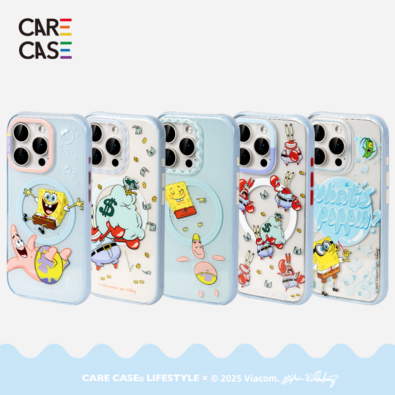 海绵宝宝联名蓝框畅游磁吸手机壳