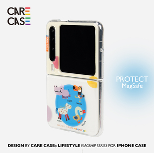 CARECASE 动物园蓝圈磁吸手机壳 适用于华为Pura X 折叠屏 原创设计 简约 小清新少女心 小众高级 卡通可爱