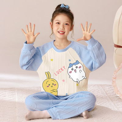 女童睡衣秋冬季加厚空气棉2025