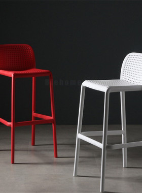 Customized Bar Chairs Minimalist Plastic Chair Hollow Bar
