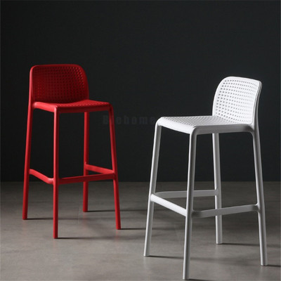 Customized Bar Chairs Minimalist Plastic Chair Hollow Bar