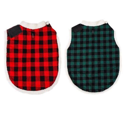 Warm Dog Clothes Winter Plaid Windproof Pet Dog Coat for