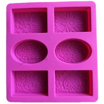 Silicone Soap Mold for Soap Making 3D 6 ms Oval Rectangle So