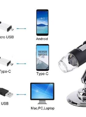 3 In 1 Digital USB Microscope 1600X Portable 2 Adapters