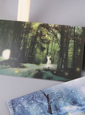 30pcs Vintage Luminous Postcard Glow In The Dark Forest Stre