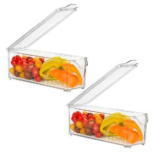 Fridge Organiser Set 2 Pieces Stackable With Lid Fridge