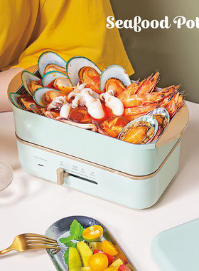 550W Electric Cooking Pot 0.8L Portable Multi-cooker Rice Co