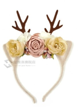 Christmas Headband  Antler flower headband kids headwear gir
