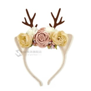 Christmas Headband Antler flower headband kids headwear gir