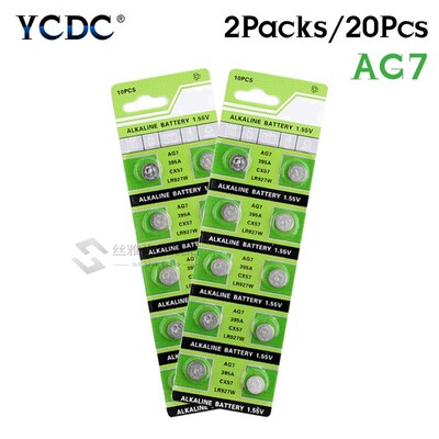 YCDC 20pcs/lot 1.55V AG7 SR927SW V395 Alkaline Batteries G7