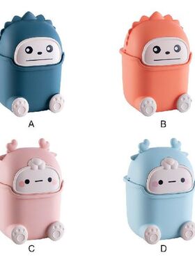 Desktop Trash Bin Table Flip Garbage Waste Box Small