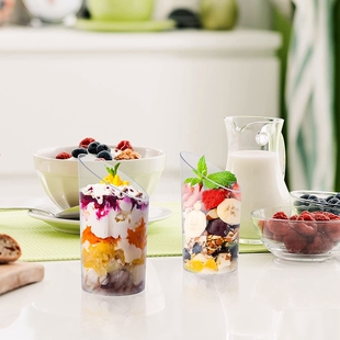 Hot 50 PCS Mini Plastic Round Dessert Cups Multi-Use