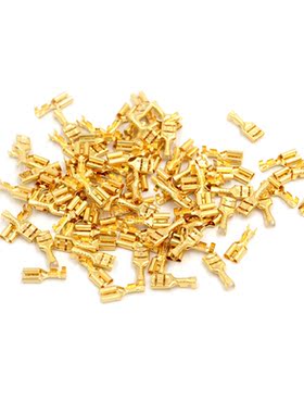 100pcs 4.8mm Brass Crimp Terminal Female Spade Crimp Termina