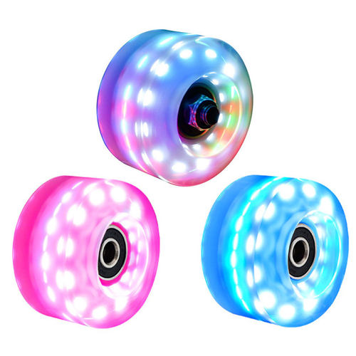 4pcs Double Row Roller Skates LED Light Luminous Wheel