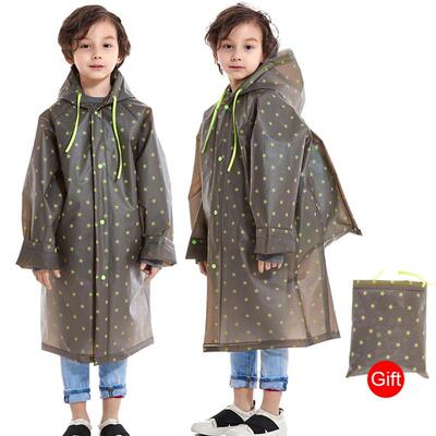 Children  Raincoat Impermeable Poncho Hooded Schoolbag