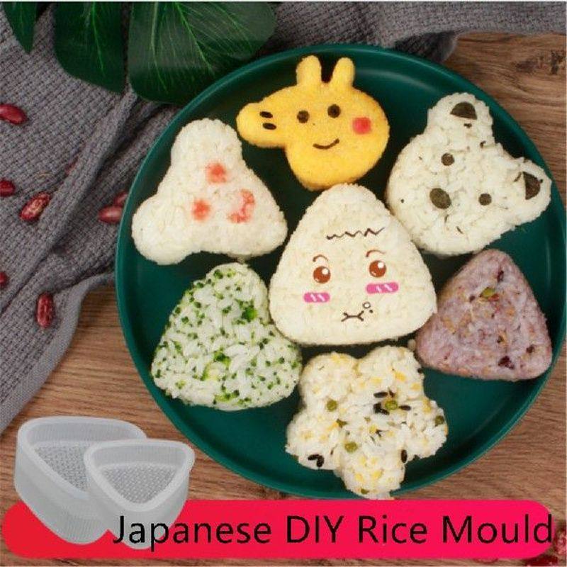cute japanese rice ball bento mold press maker onigiri set