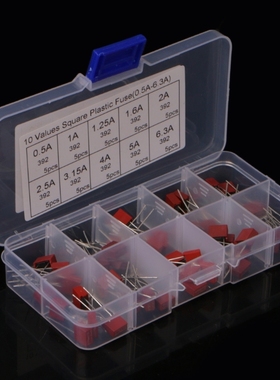 50 Pcs Square Fuse Kit 10 Values 0.5-6.3A For Power Board TV