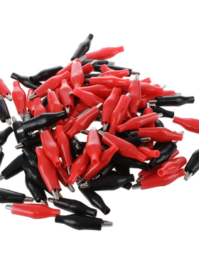 100 Pcs Croc Clip for Test Leads Black / Red Crocodile Clips