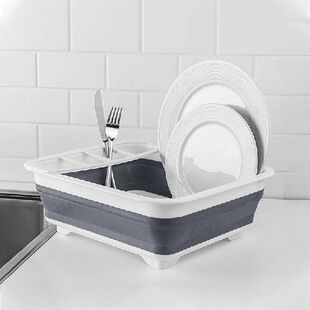Foldable Dish Rack Kitchen Storage Holder Drainer Bowl