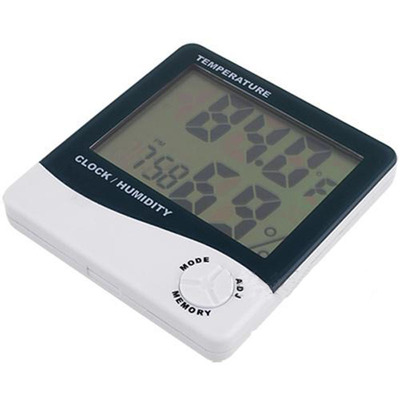 Accuracy LCD Humidity Meter Clock Weather Station HTC-1