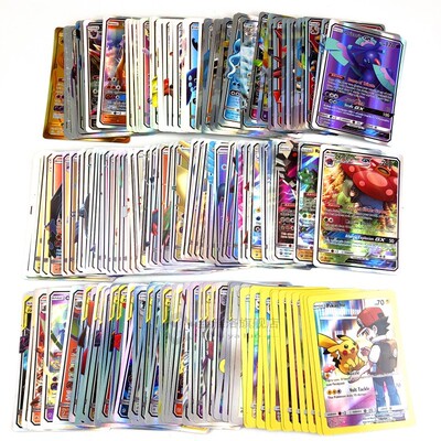 300 Pcs no repeat Pokemones card GX tag team EX Mega shinny