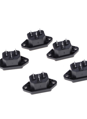 5Pcs AC 250V 10A IEC 320 C14 Male Plug Panel Power Inlet So