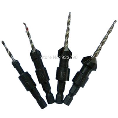 4pcs Tapered Drill Countersink Set Change Hex Shank counters