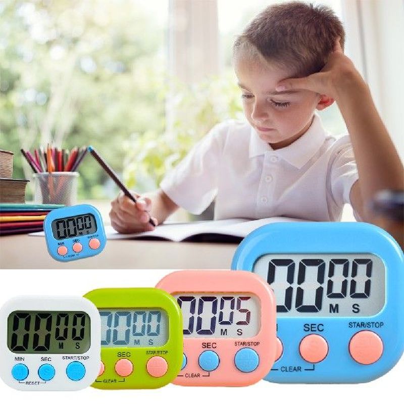 Mini Digital Kitchen Timer Big Digits Loud Alarm Magnetic