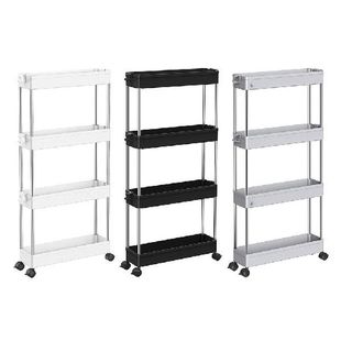 2/3/4 Tier Slim Storage Cart Mobile Shelving Unit Organizer