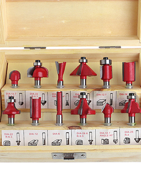 12 Pcs 1/4 Inch Shank Tungsten Carbide Router Bit Woodworkin
