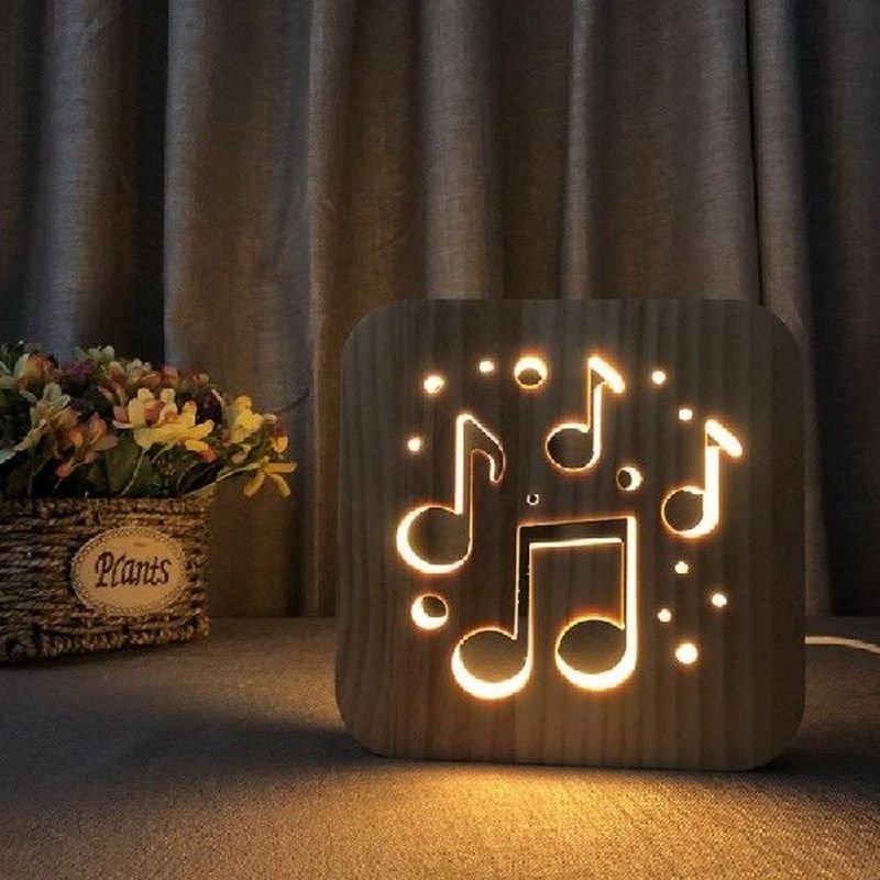 Wooden Night Light Personalized Crafts Valentine's Day L