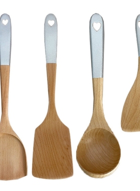 Hot 4PCS Beech Wood Spatula Special Wooden Spatula for
