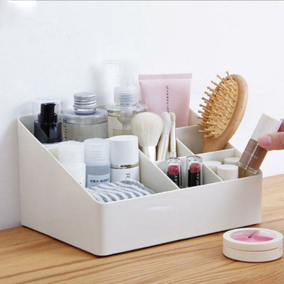 6 Grids Desk Cosmetic Storage Box Brush Lipstick Makeup Orga