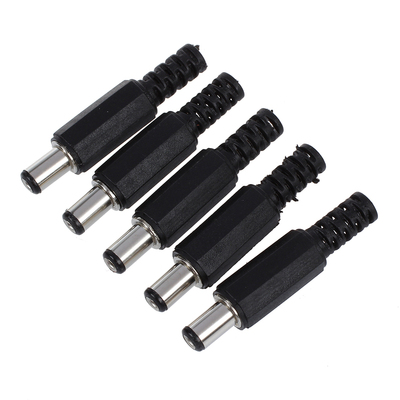 SODIAL(R) 5 Pcs 2.1mm x 5.5mm DC Power Male Plug Jack Adapte
