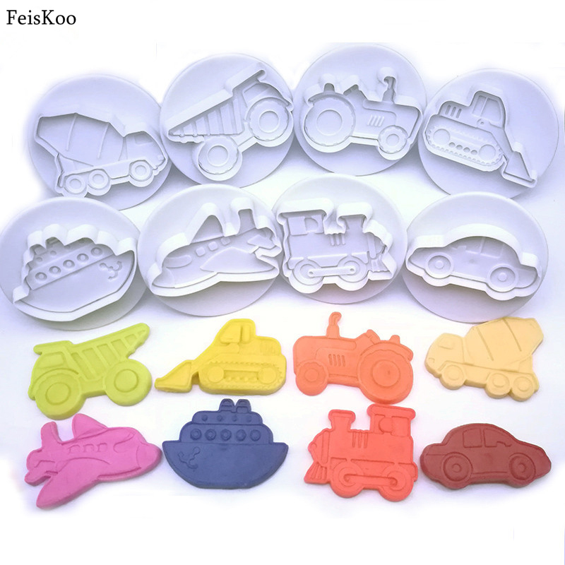 Hot 8pcs 3D Car Plane Train Vehicle Cookie Cutter Biscuit Mo