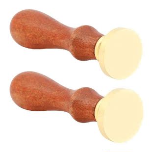 Antique DIY Carving Wood Handle Metal Blank Sealing Wax