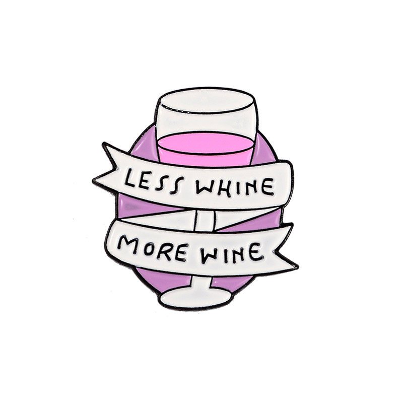 car heart girl power wine glass brooch soft enamel pin carto