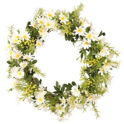 1PC Multicolor Wreath 13.78in Daisy Wreath Realistic