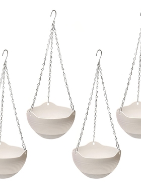 Hot 4PCS Hanging Planters White Indoor Outdoor Planting or
