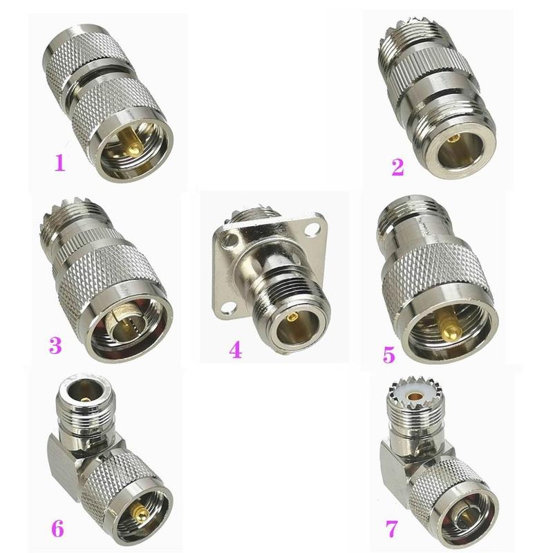 10Pcs UHF PL259 SO239 to N 4-holes Flange & Right angle