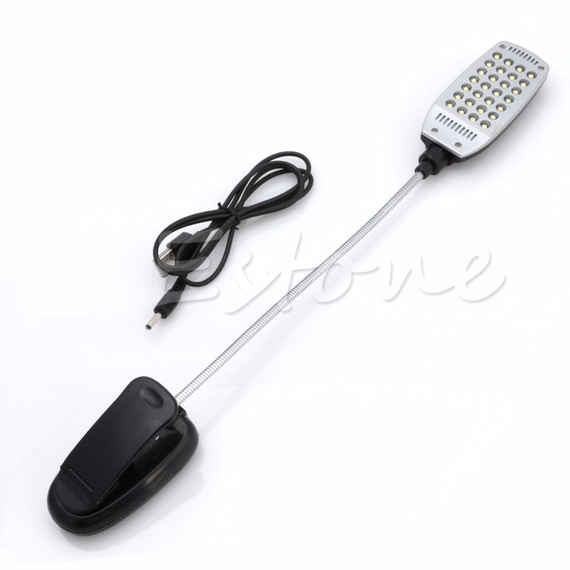 USB/Power 28 LED Bulbs Light Clip-on Bed Table Lamp L15
