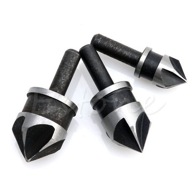 3Pcs 5 Flute Countersink Bit Set 90 Degree Hex Shank Chamfer